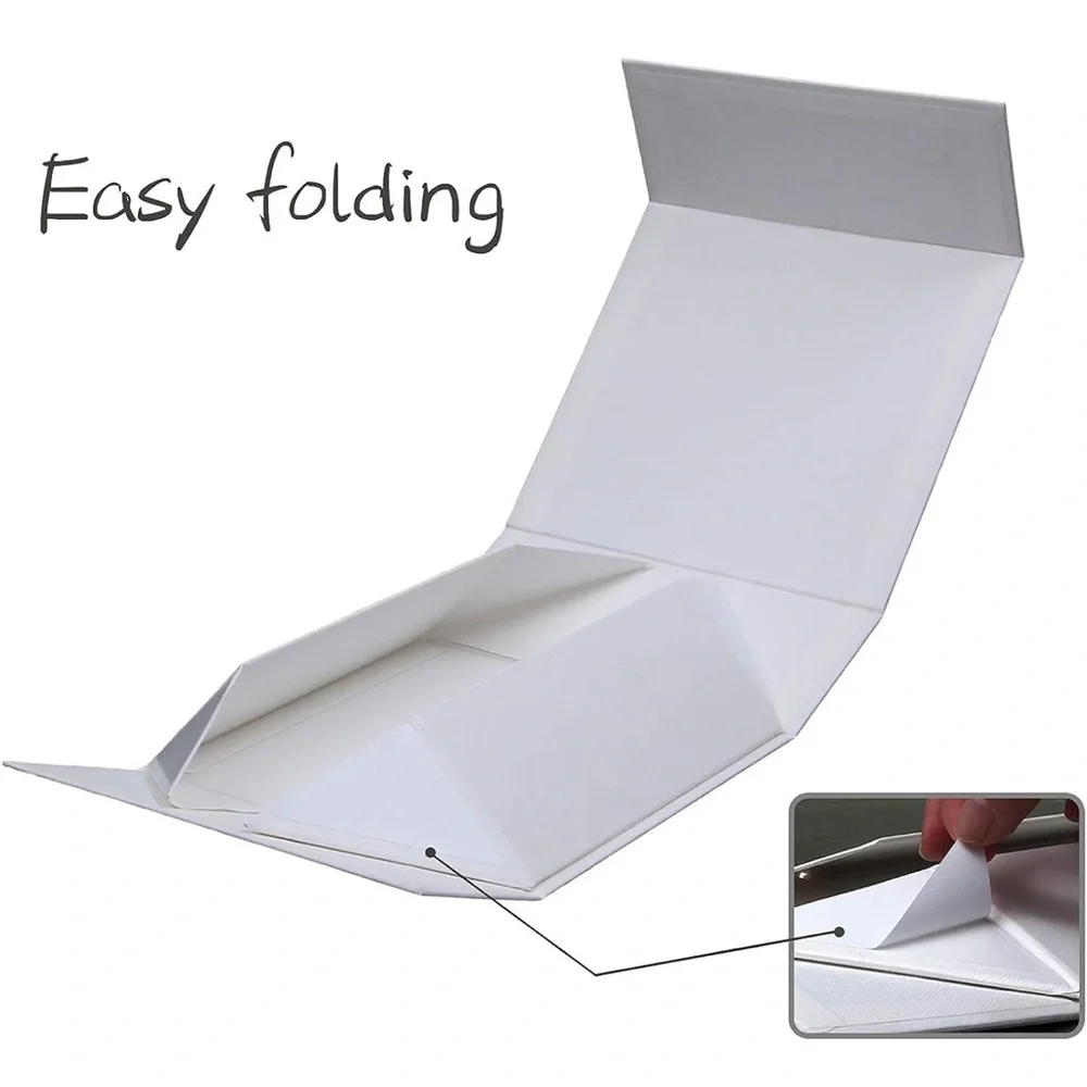 Set of 4- Rsgift 7.8x7x3.1‎ Inches,White Gift Box with Lid,Collapsible